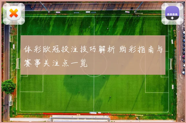 体彩欧冠投注技巧解析 购彩指南与赛事关注点一览